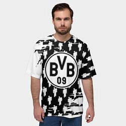 Футболка оверсайз мужская Borussia люди краски, цвет: 3D-принт — фото 2