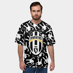 Футболка оверсайз мужская Ювентус x Ъуъ съука, цвет: 3D-принт — фото 2