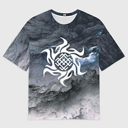 Футболка оверсайз мужская Славянский символ оберег белобог, цвет: 3D-принт