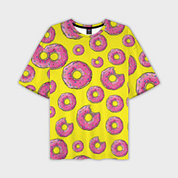 Футболка оверсайз мужская Пончики Гомера, цвет: 3D-принт