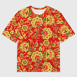 Футболка оверсайз мужская Хохлома, цвет: 3D-принт