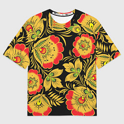 Футболка оверсайз мужская Хохлома, цвет: 3D-принт