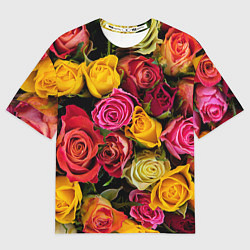 Футболка оверсайз мужская Ассорти из роз, цвет: 3D-принт