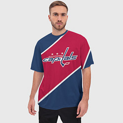 Футболка оверсайз мужская Washington capitals, цвет: 3D-принт — фото 2