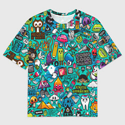 Футболка оверсайз мужская Стикербомбинг, цвет: 3D-принт