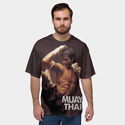 Футболка оверсайз мужская Муай тай боец, цвет: 3D-принт — фото 2
