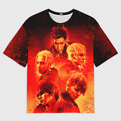 Мужская футболка оверсайз Big Bang: Flame Boys