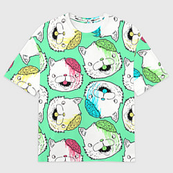 Футболка оверсайз мужская Drop Dead: Kitty Heads, цвет: 3D-принт