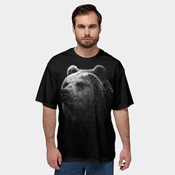 Футболка оверсайз мужская Взгляд мишки, цвет: 3D-принт — фото 2