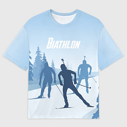 Футболка оверсайз мужская Биатлон, цвет: 3D-принт