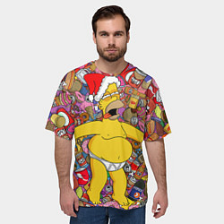 Футболка оверсайз мужская Обжора Гомер, цвет: 3D-принт — фото 2
