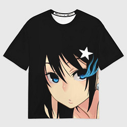 Мужская футболка оверсайз Black Rock Shooter - глаза Мато Курои