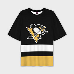 Мужская футболка оверсайз Pittsburgh Penguins: Black