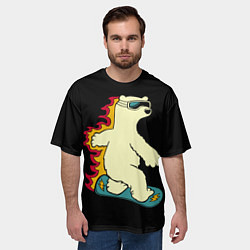 Футболка оверсайз мужская Мишка на борде, цвет: 3D-принт — фото 2