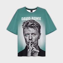 Мужская футболка оверсайз Дэвид Боуи: тишина