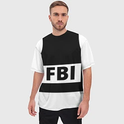 Футболка оверсайз мужская Бронежилет FBI, цвет: 3D-принт — фото 2