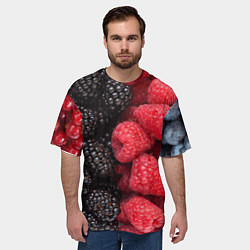 Футболка оверсайз мужская Ягодная, цвет: 3D-принт — фото 2