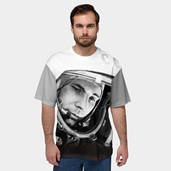 Футболка оверсайз мужская Юрий Гагарин, цвет: 3D-принт — фото 2