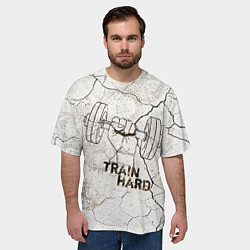 Футболка оверсайз мужская Train hard, цвет: 3D-принт — фото 2