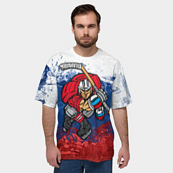 Футболка оверсайз мужская Русский хоккеист, цвет: 3D-принт — фото 2