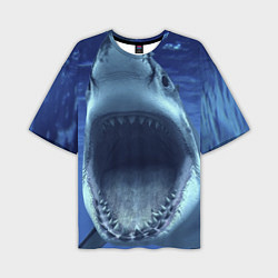 Мужская футболка оверсайз Белая акула