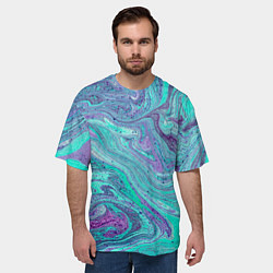 Футболка оверсайз мужская Смесь красок, цвет: 3D-принт — фото 2