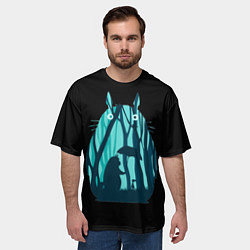 Футболка оверсайз мужская Тоторо в лесу, цвет: 3D-принт — фото 2