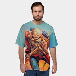 Футболка оверсайз мужская Iron Maiden: Crash arrow, цвет: 3D-принт — фото 2