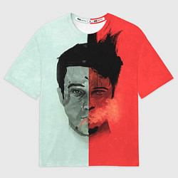 Футболка оверсайз мужская Norton: White & Red, цвет: 3D-принт