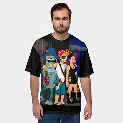 Футболка оверсайз мужская Футурама пати, цвет: 3D-принт — фото 2