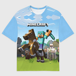 Футболка оверсайз мужская Minecraft Rider, цвет: 3D-принт