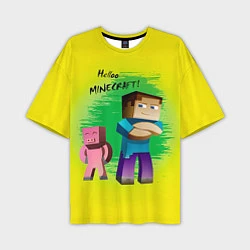 Мужская футболка оверсайз Hello Minecraft