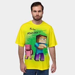 Футболка оверсайз мужская Hello Minecraft, цвет: 3D-принт — фото 2