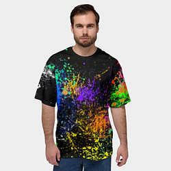 Футболка оверсайз мужская Брызги красок, цвет: 3D-принт — фото 2