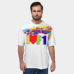 Футболка оверсайз мужская Я люблю F1, цвет: 3D-принт — фото 2