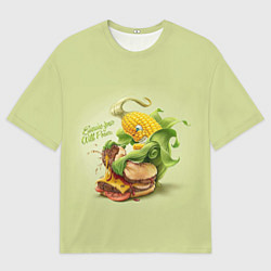 Футболка оверсайз мужская Правильное питание, цвет: 3D-принт