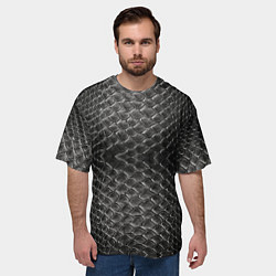 Футболка оверсайз мужская Черная кожа, цвет: 3D-принт — фото 2