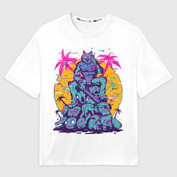 Мужская футболка оверсайз Hotline Miami: Throne