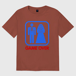Футболка оверсайз мужская Game over, цвет: кирпичный