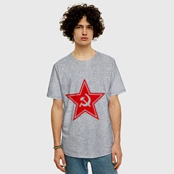 Футболка оверсайз мужская Звезда СССР, цвет: меланж — фото 2