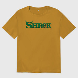 Футболка оверсайз мужская Shrek: Logo, цвет: горчичный