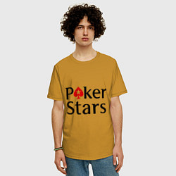 Футболка оверсайз мужская Poker Stars, цвет: горчичный — фото 2