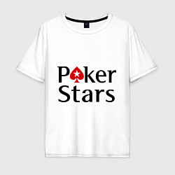 Футболка оверсайз мужская Poker Stars, цвет: белый