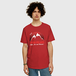 Футболка оверсайз мужская Twin Peaks: Pie & Murder, цвет: красный — фото 2