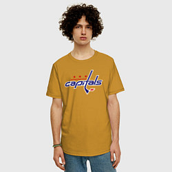Футболка оверсайз мужская Washington Capitals, цвет: горчичный — фото 2