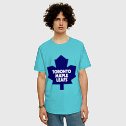 Футболка оверсайз мужская Toronto Maple Leafs цвета бирюзовый — фото 2