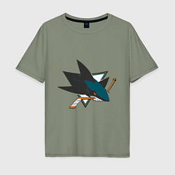 Футболка оверсайз мужская San Jose Sharks, цвет: авокадо