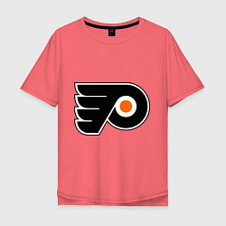 Футболка оверсайз мужская Philadelphia Flyers, цвет: коралловый