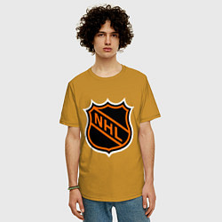 Футболка оверсайз мужская NHL, цвет: горчичный — фото 2