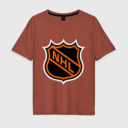 Футболка оверсайз мужская NHL, цвет: кирпичный
